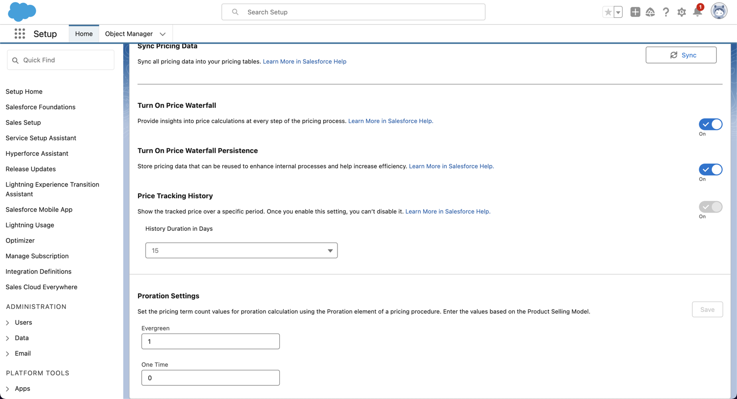 Setting Price Waterfall